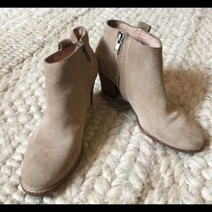 Madewell beige suede heeled boots